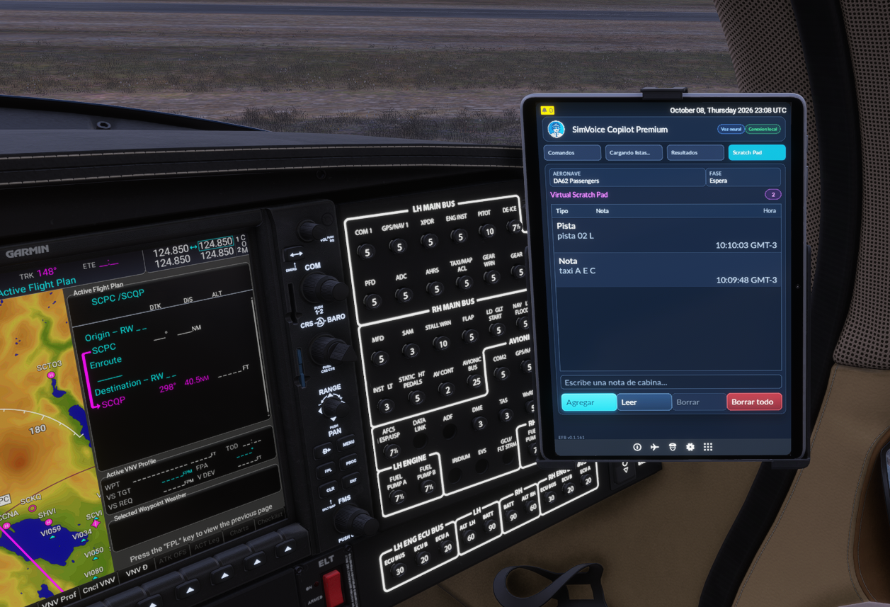 Virtual Scratch Pad en el EFB de MSFS 2024