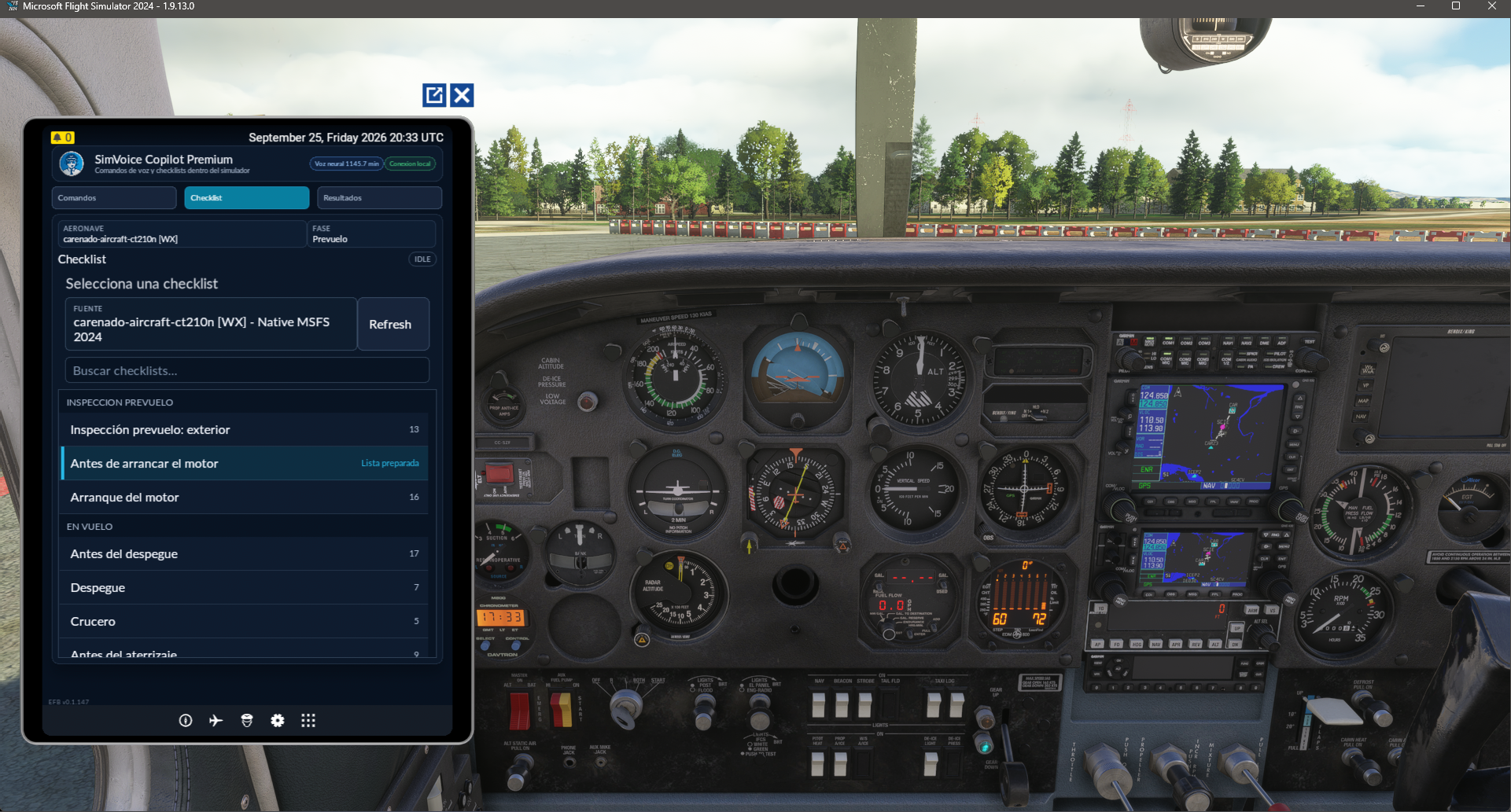 EFB MSFS 2024 - seleção de checklist
