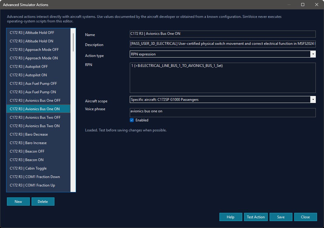 Advanced Simulator Actions